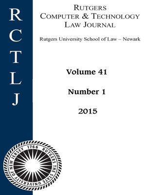 cover image of Rutgers Computer & Technology Law Journal